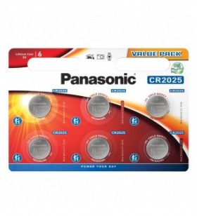Panasonic baterie litiu cr2025 3v diametru 20mm x h2,5mm b6