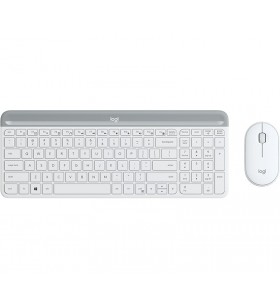 Logitech mk470 tastaturi rf fără fir qwerty daneză, finlandeză, norvegiană, suedez argint, alb