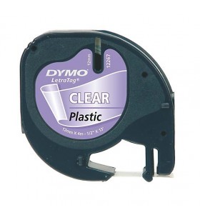Dymo 12mm letratag plastic tape benzi pentru etichete