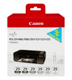 Canon pgi-29 mbk/pbk/dgy/gy/lgy/co original negru, gri inchis, gri, gri deschis, negru mat, negru foto