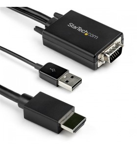 Startech.com vga2hdmm2m adaptor pentru cabluri video 2 m usb type-a + vga (d-sub) hdmi tip a (standard) negru