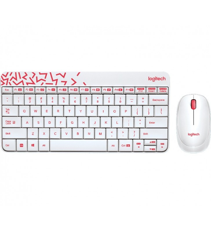 Logitech mk240 nano tastaturi rf fără fir evrei roz, alb