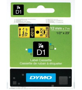 Dymo d1 standard - black on yellow - 12mm benzi pentru etichete negru pe galben