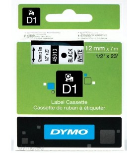 Dymo d1 standard - black on white - 12mm benzi pentru etichete negru pe alb