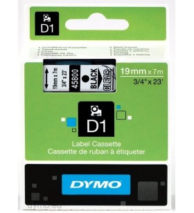 Dymo d1 standard - black on transparent - 19mm benzi pentru etichete negru pe transparente