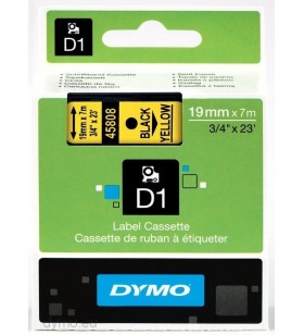 Dymo d1 standard - black on yellow - 19mm benzi pentru etichete negru pe galben