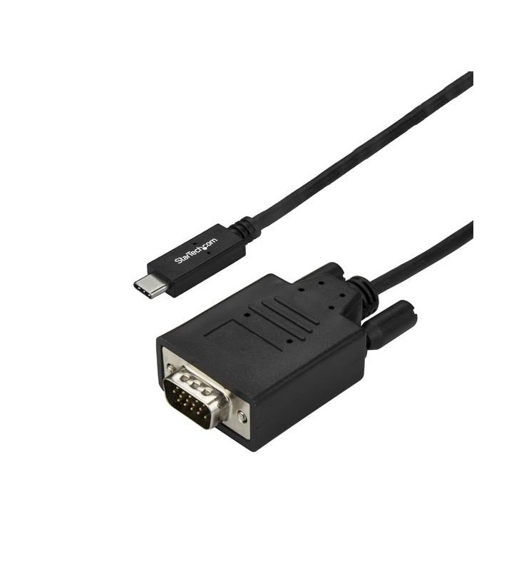 Startech.com cdp2vga3mbnl adaptor pentru cabluri video 3 m usb tip-c vga (d-sub) negru