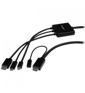 Startech.com cmdphd2hd adaptor pentru cabluri video 2 m hdmi hdmi + mini displayport + usb type-c negru