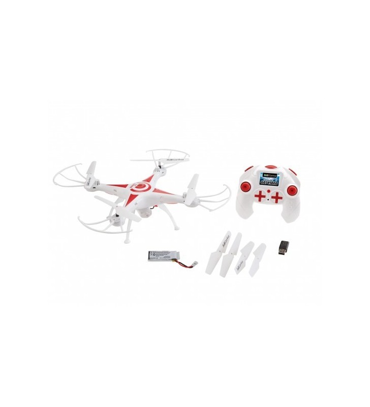 Revell 23858 dronă cu cameră video 4 rotoare quadrocopter 380 mah roşu, alb