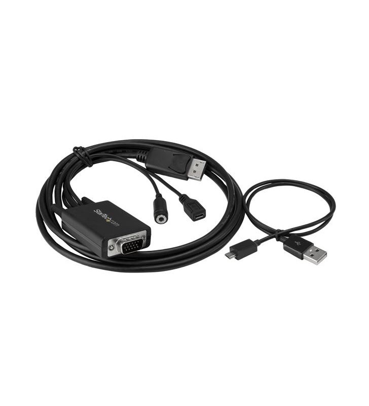 Startech.com dp2vgaamm2m adaptor pentru cabluri video 2 m displayport vga (d-sub) negru
