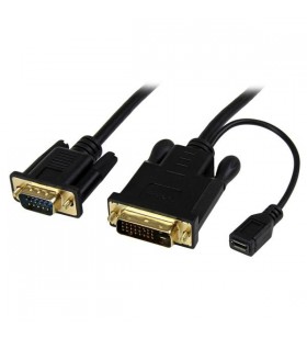 Startech.com dvi2vgamm6 adaptor pentru cabluri video 1,9 m vga (d-sub) dvi-d + usb negru