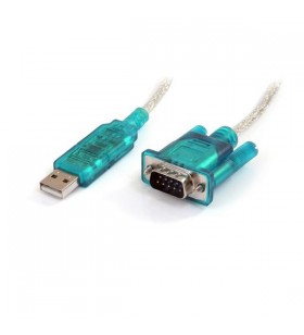 Startech.com icusb232sm3 cabluri prelungitoare cu mufe mamă/tată db-9 usb 2.0 a albastru, transparente