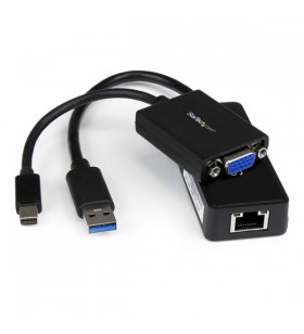 Startech.com lenx1mdpugbk cabluri prelungitoare cu mufe mamă/tată mini displayport, usb 3.0 vga, gigabit ethernet negru