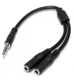 Startech.com muy1mffs cabluri prelungitoare cu mufe mamă/tată 3.5mm 2x3.5mm negru