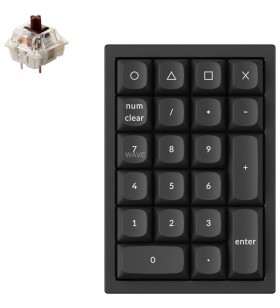 Keychron q0, tastatură numerică (negru, gateron g pro maro, hot-swap, cadru din aluminiu, rgb)