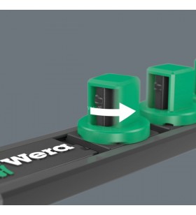 Bandă magnetică pentru prize wera a deep 1 set de prize 1/4" (negru/verde, 9 părți) wera