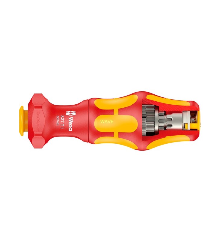 Suport de mână wera 827 t i kraftform turbo, șurubelniță (roșu/galben, pentru lamele interschimbabile wera vde)
