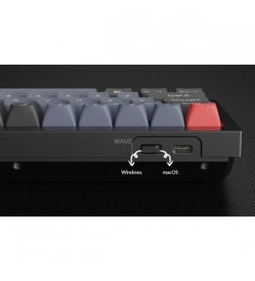 Tastatură pentru jocuri (negru, hot-swap, cadru din aluminiu, rgb), keychron q2 barebone iso buton