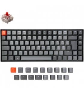 Tastatură pentru jocuri keychron k2 versiunea 2 (negru/gri, aspect de, roșu gateron)
