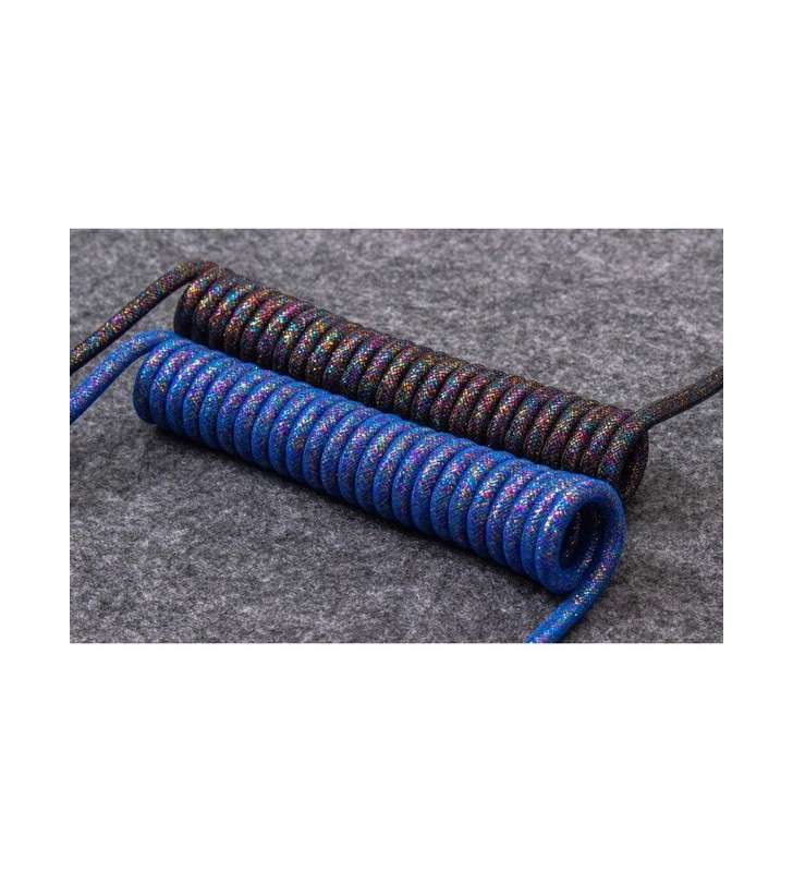 Keychron premium cablu spiralat negru, cablu (negru, 1,08 metri, conector drept)
