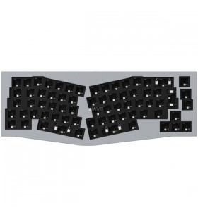Tastatură pentru jocuri keychron q8 barebone iso, (gri, aspect alice, hot-swap, cadru de aluminiu, rgb)