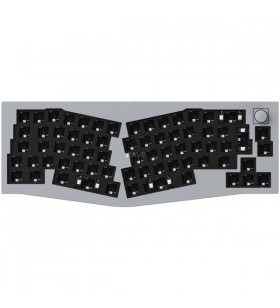 Tastatură pentru jocuri keychron q8 barebone iso buton, (gri, aspect alice, hot-swap, cadru de aluminiu, rgb)