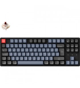Keychron k8 pro, tastatură pentru jocuri (negru/albastru, aspect de, gateron g pro maro, hot-swap, cadru din aluminiu, rgb)