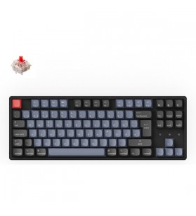 Keychron k8 pro, tastatură pentru jocuri (negru/albastru, aspect de, gateron g pro red, hot swap, cadru de aluminiu, rgb