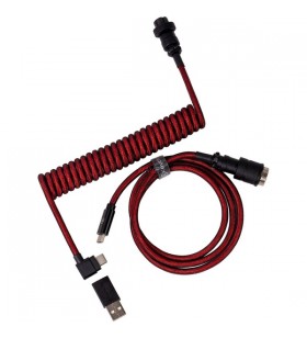 Cablu spiralat keychron premium (roșu, 1,08 metri, conector înclinat) keychron