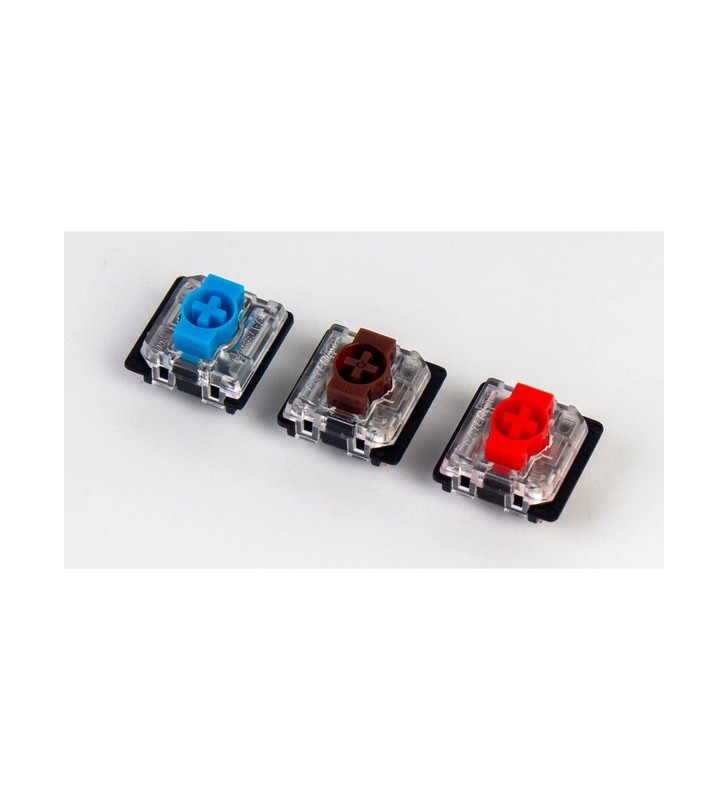 Keychron gateron low profile mechanical red, comutator cu cheie (rosu/transparent, 110 bucati)