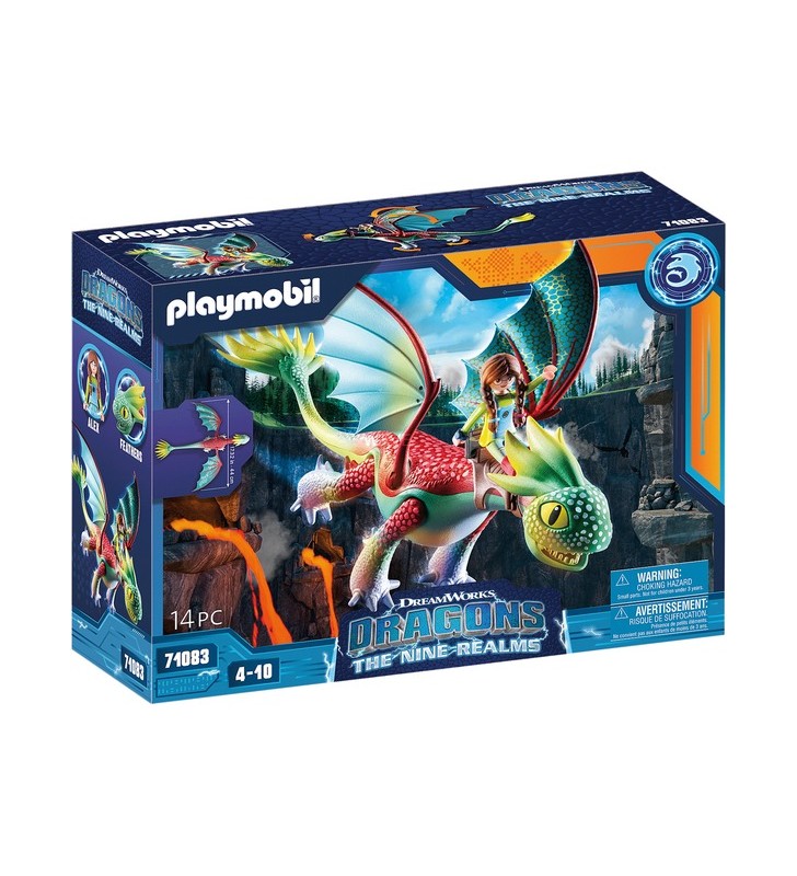 Playmobil 71083 dragons: the nine realms - feathers & alex, jucărie de construcție