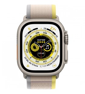 Apple watch ultra, ceas inteligent (galben/bej, 49 mm, trail loop, carcasă din titan, celulară)