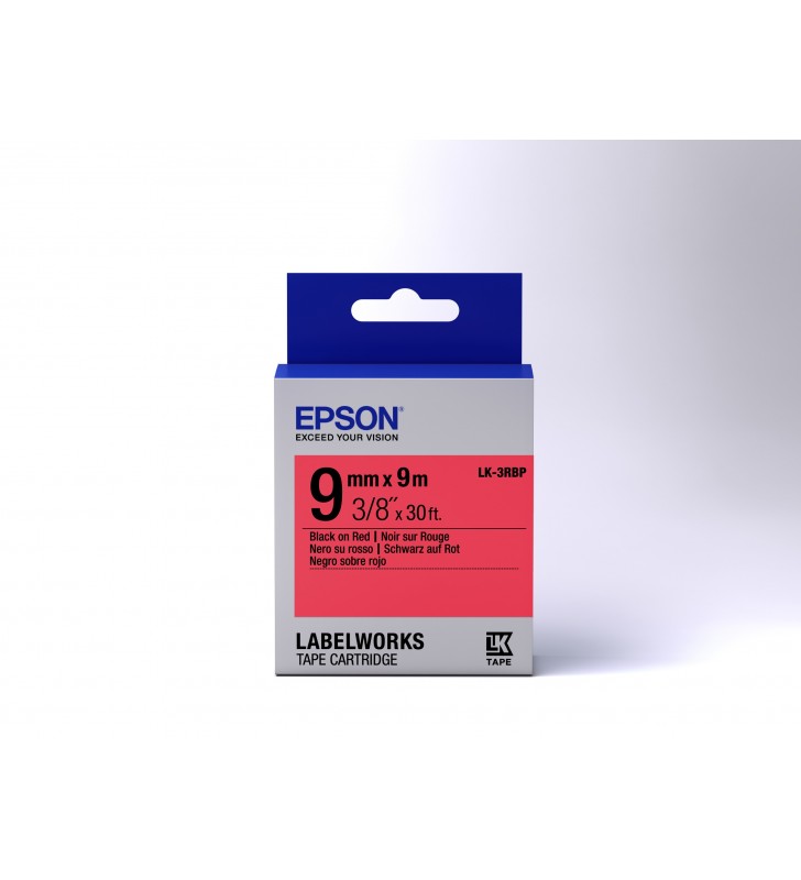 Epson label cartridge pastel lk-3rbp black/red 9mm (9m)
