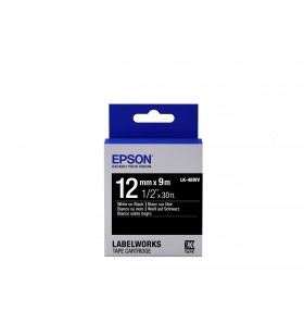 Epson label cartridge vivid lk-4bwv white/black label tape 12mm (9m)