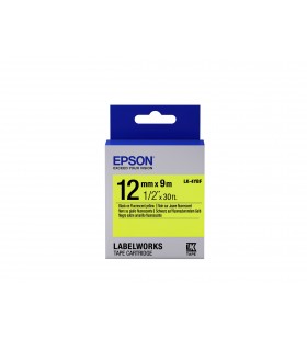 Epson label cartridge fluorescent lk-4ybf black/yellow 12mm (9m)