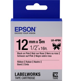 Epson label cartridge satin ribbon lk-4pbk black/pink 12mm (5m)