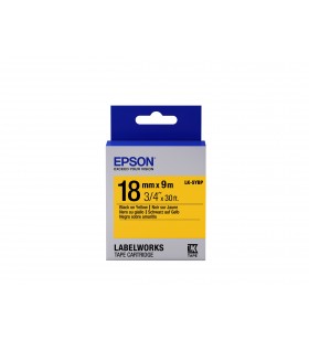 Epson label cartridge pastel lk-5ybp black/yellow 18mm (9m)