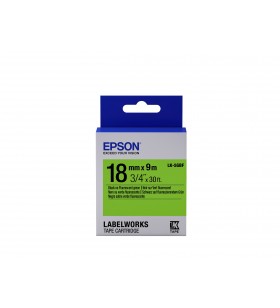 Epson label cartridge fluorescent lk-5gbf black/green 18mm (9m)