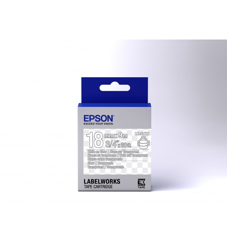 Epson label cartridge transparent lk-5twn white/transparent 18mm (9m)