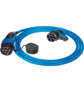 Cablu de încărcare mennekes modul 3, tip 2, 20a, 3ph (albastru/negru, 4 metri)