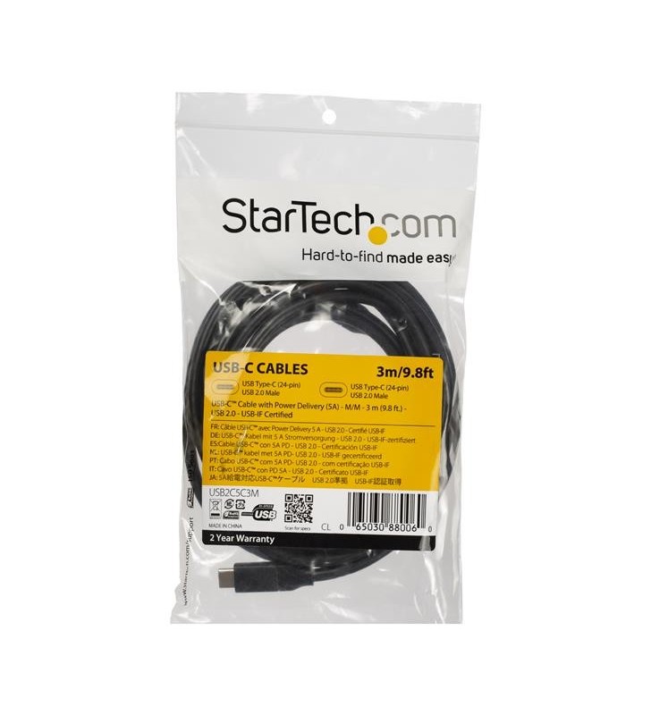 Startech.com usb2c5c3m cabluri usb 3 m 2.0 usb c negru