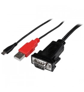 Startech.com icusbandr232 cabluri prelungitoare cu mufe mamă/tată db-9 usb a + usb micro-b negru