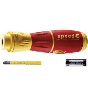 Wiha e-șurubelniță speede ii electric promotion, șurubelniță (roșu/galben, 1 baterie 1,5 ah)