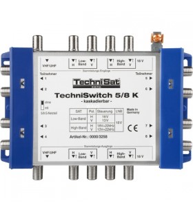 Technisat techniswitch 5/8k, multi-switch (argintiu/albastru, extensie pentru techniswitch 5/8g)