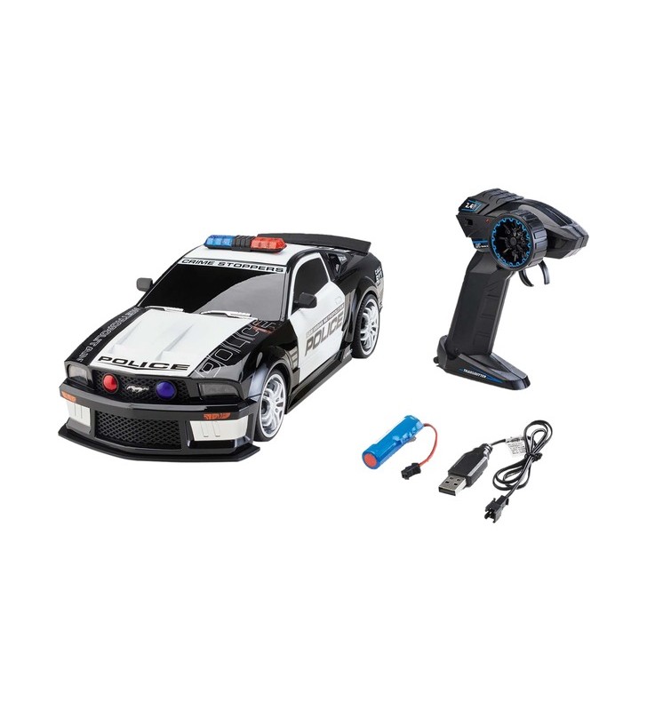 Mașină rc revell ford mustang poliție (alb-negru)