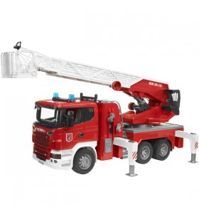 Camion de pompieri scania serie r cu pompa de apa, model auto bruder(cu modul de lumină și sunet inclusiv baterie)