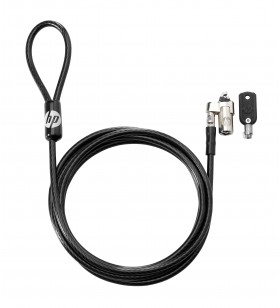 Hp keyed cable lock 10 mm cabluri cu sistem de blocare negru 1,83 m