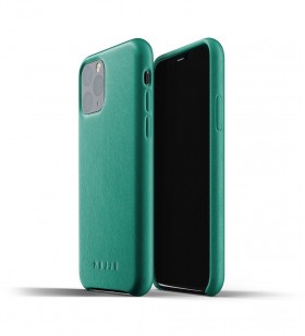 Husa de protectie mujjo pentru iphone 11 pro, piele, alpine green