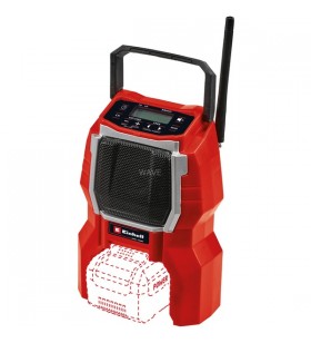 Radio de șantier einhell tc-ra 18 li bt - solo (rosu/negru, bluetooth, fara baterie si incarcator)