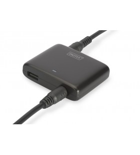 Digitus da-10191 universal car laptop charger, 90w ultraslim, usb port (5v/2.4a),11xtips